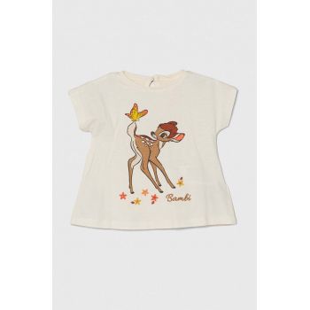 zippy tricou din bumbac pentru bebelusi x Disney culoarea bej