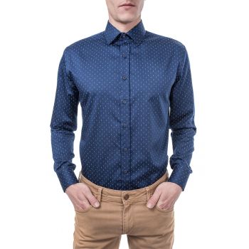 Camasa slim fit cu model geometric