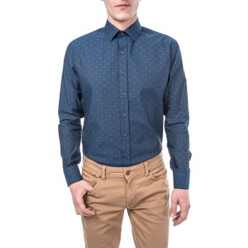 Camasa slim fit cu model geometric