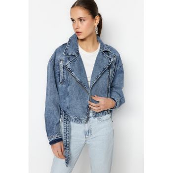 Jacheta biker din denim