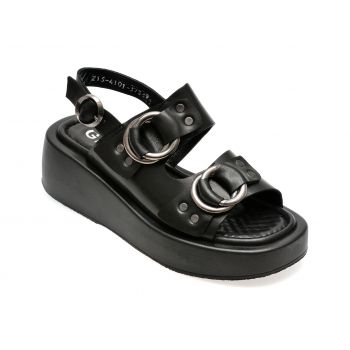 Sandale casual GRYXX negre, 215101, din piele naturala