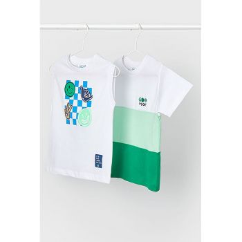 Set de tricou de bumbac si tricou fara maneci cu design grafic - 2 piese la reducere