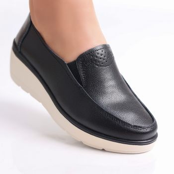 Pantofi dama casual Negri din Piele Naturala Molida