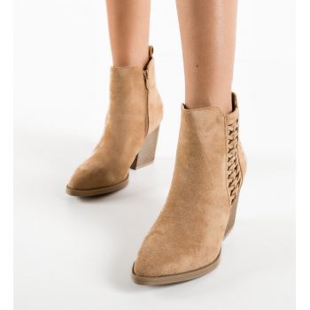 Botine dama Thondup Camel la reducere