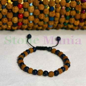 Bratara rudraksha 6mm si lapis lazuli 6mm