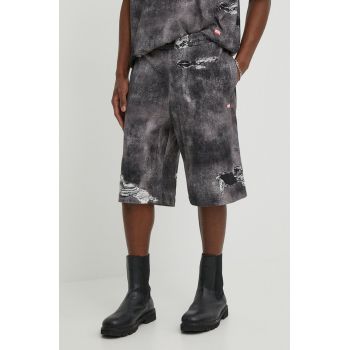 Diesel pantaloni scurți din bumbac P-STON-SHORT culoarea gri, A13034.0DQAQ