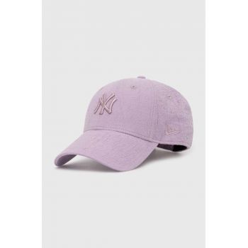 New Era sapca culoarea violet, cu imprimeu, LOS ANGELES DODGERS