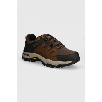 Skechers pantofi Arch Fit Dawson Argosa barbati, culoarea maro