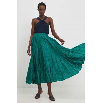 Answear Lab fusta culoarea verde, maxi, evazati