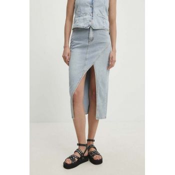 Answear Lab fustă din denim midi, dreaptă