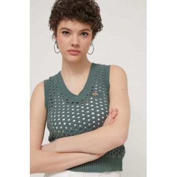 Dickies vestă din bumbac INGALLS VEST W culoarea verde, DK0A4YT3