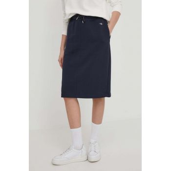 Gant fusta culoarea albastru marin, midi, drept