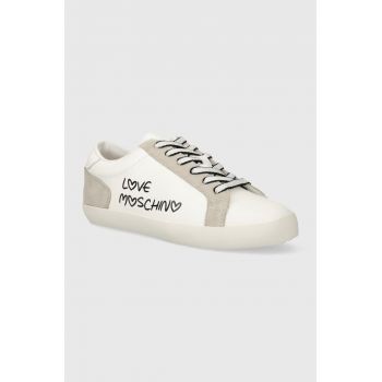 Love Moschino sneakers din piele culoarea alb, JA15512G0IIAC10A