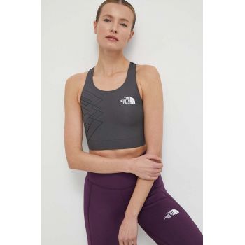 The North Face sutien sport Mountain Athletics culoarea gri, modelator, NF0A87FZWUO1 ieftin