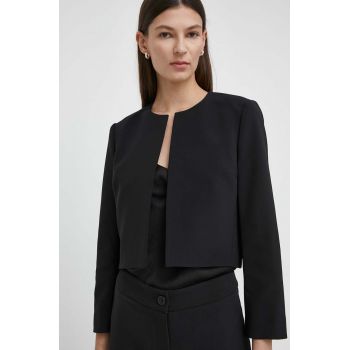 Theory sacou culoarea negru, desfacut, neted