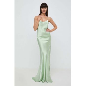 Victoria Beckham rochie culoarea verde, maxi, mulată, 1224WDR005234A