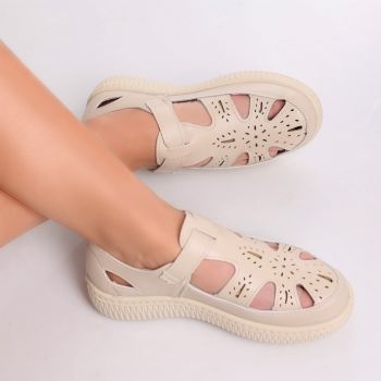 Pantofi dama casual Bej din Piele Ecologica Benia