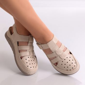 Pantofi dama casual Bej din Piele Ecologica Deseda