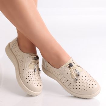 Pantofi dama casual Bej din Piele Ecologica Erica