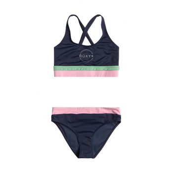 Roxy costum de baie pentru copii din două piese ILACABO ACTIVE culoarea albastru marin