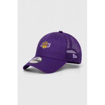 New Era sapca culoarea violet, cu imprimeu, LOS ANGELES LAKERS