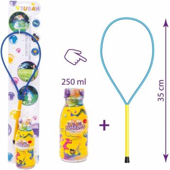 Set bat cu inel pentru baloane de sapun 35 cm si solutie baloane de sapun 250 ml Tuban