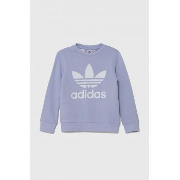 adidas Originals bluza copii culoarea violet, cu imprimeu