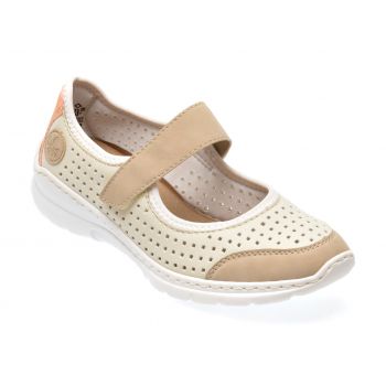 Pantofi casual RIEKER bej, L32B5, din piele ecologica