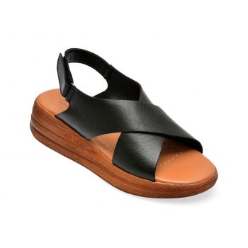 Sandale casual IMAGE negre, 4904, din piele naturala