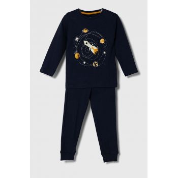 zippy pijamale de bumbac pentru copii culoarea albastru marin, cu imprimeu