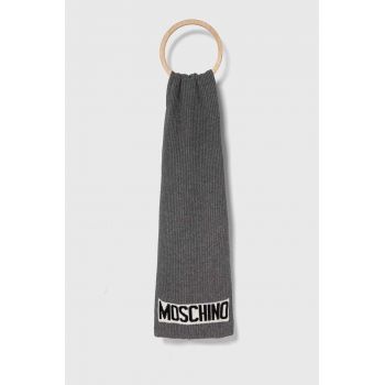 Moschino fular barbati, culoarea gri, neted