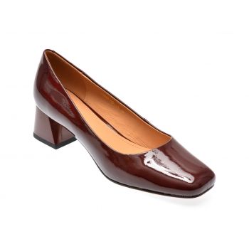 Pantofi casual EPICA rosii, 09830D, din piele naturala lacuita la reducere