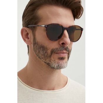 Persol ochelari de soare barbati, culoarea maro, 0PO3350S de firma originali