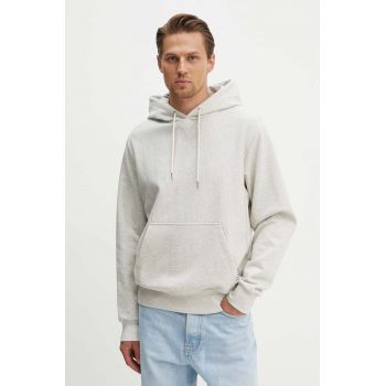 A.P.C. hanorac de bumbac Hoodie Bruce bărbați, culoarea bej, cu glugă, melanj, COGWV.H27867.PAA