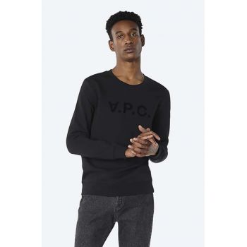 A.P.C. hanorac de bumbac Sweat Vpc bărbați, culoarea negru, cu imprimeu COECQ.H27378-DARKNAVY