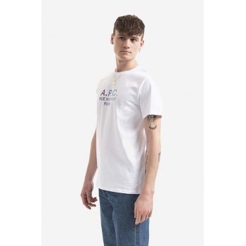 A.P.C. tricou din bumbac Tony culoarea alb, cu imprimeu COEAV.H26082-WHITE