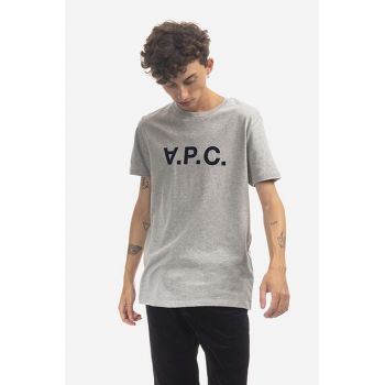 A.P.C. tricou din bumbac VPC Color culoarea gri, cu imprimeu COEZB.H26943-LIGHTGRAYC