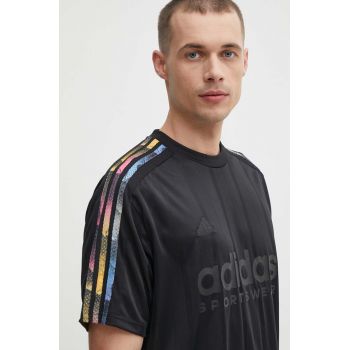 adidas tricou TIRO barbati, culoarea negru, cu imprimeu, IP3786