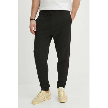 BOSS Orange pantaloni de trening din bumbac culoarea negru, uni, 50513379