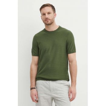 BOSS tricou bărbați, culoarea verde, uni, 50511762