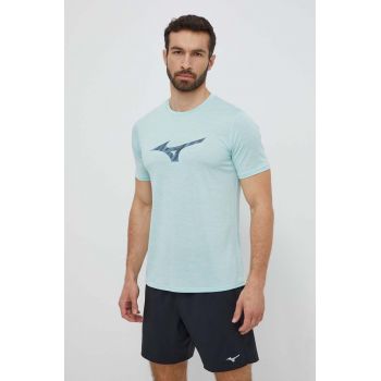 Mizuno tricou de alergare Core culoarea turcoaz, cu imprimeu, J2GAB009