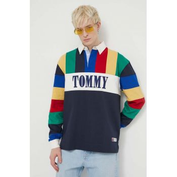 Tommy Jeans longsleeve din bumbac Archive Games cu model, DM0DM19787