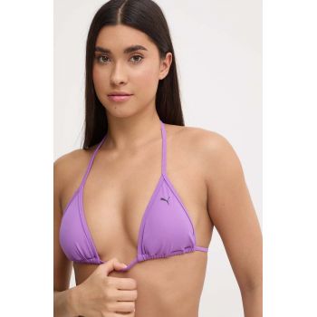 Puma sutien de baie culoarea violet, cupa usor rigidizata 907666