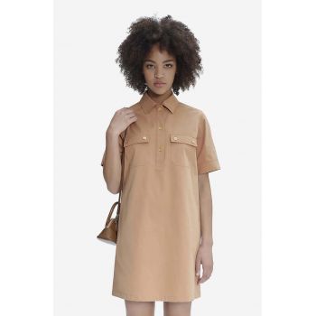 A.P.C. rochie din bumbac culoarea bej, mini, drept COGBM.F05953-BEIGE