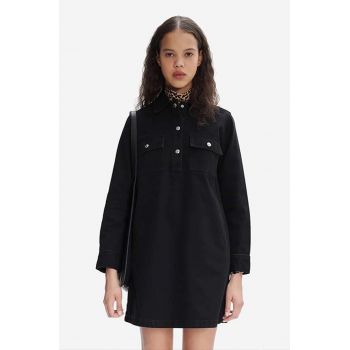 A.P.C. rochie jeans Robe Mia culoarea negru, mini, drept COFBV.F05878-BLACKWASHE