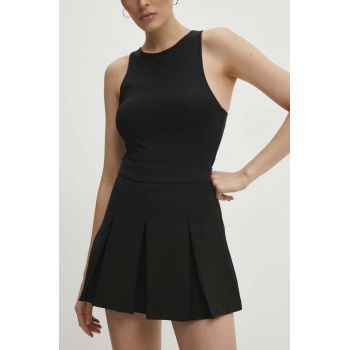 Answear Lab fustă pantaloni culoarea negru, neted, high waist ieftini