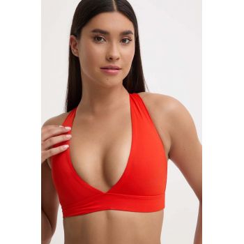 Casall sutien de baie culoarea rosu, cupa moale