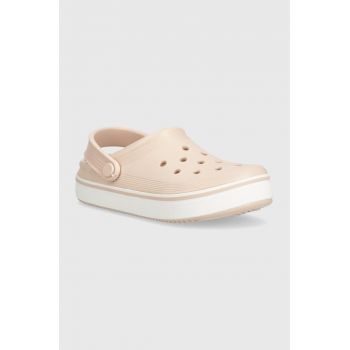 Crocs slapi copii CROCBAND CLEAN CLOG culoarea roz de firma originali