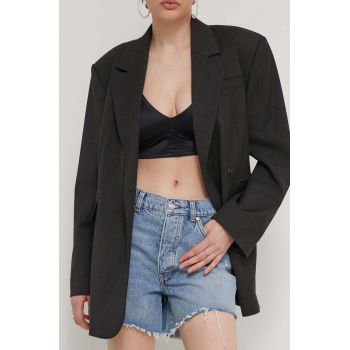 HUGO pantaloni scurți jeans femei, uni, high waist, 50513761