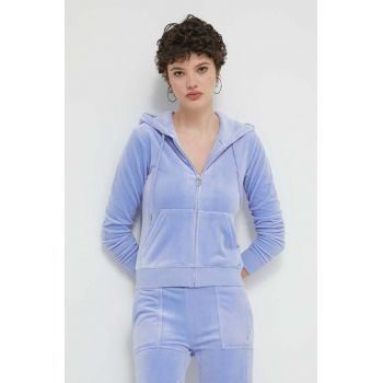 Juicy Couture bluză din velur cu glugă, neted